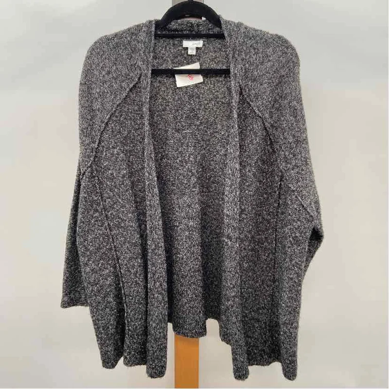 Comfort Meets Fashion purejill Women's Size 1X Black Heathered Cardigan