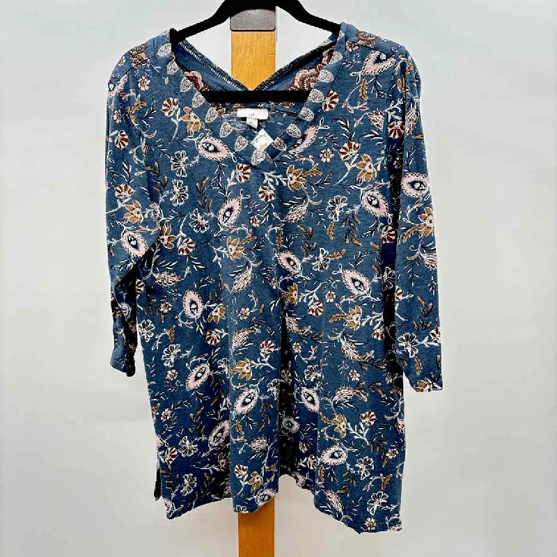 Fashion Sale JJill Women's Size M Blue Floral Tunic