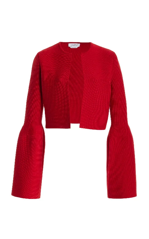 Summer Essentials Katlin Knit Jacket in Scarlet Red Merino Wool
