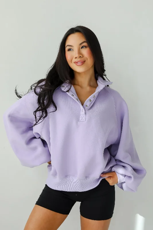 Cottagecore Rustic Charm Style Ideally Cozy Periwinkle Fleece Pullover
