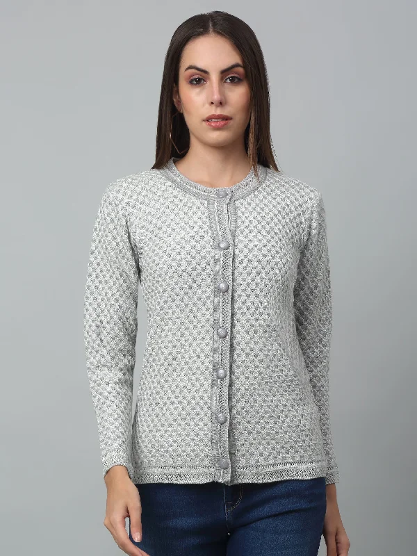 Flash Sale, Don't Miss Women's Casual  Multi Color Round neck Cardigan Sweater