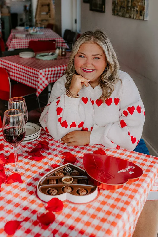 New In This Season Women's Apparel And Garments Happy Hearts Knit Sweater Curves