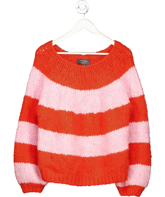 Boho - Chic Festival - Ready Style Wyse Red Wool Stripe Jumper UK M/L