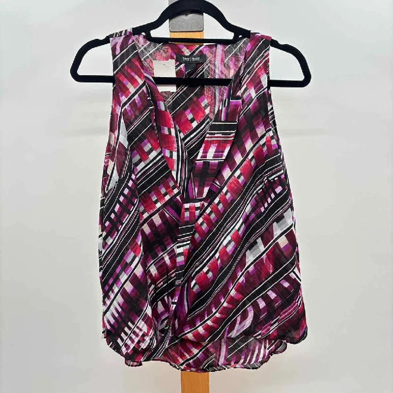 Casual Chic White House Black Market Women's Size M Purple Abstract Sleeveless Shirt