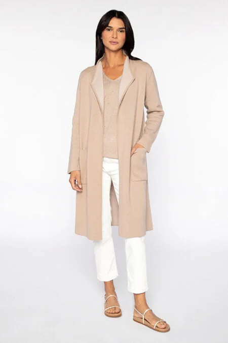 Stylish Savings Kinross Cashmere Reversible Drape Front Cardigan