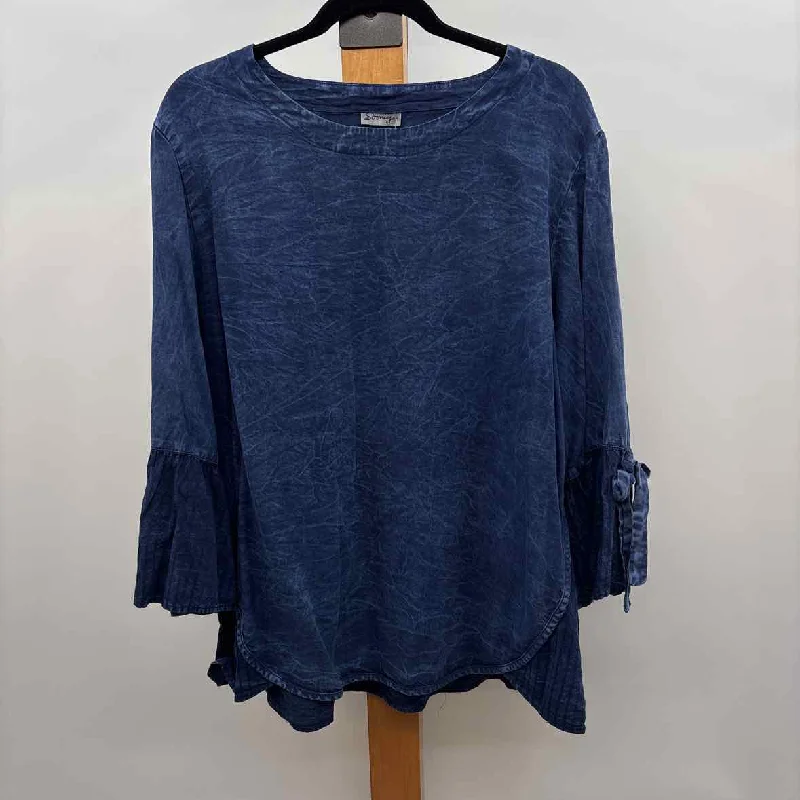Mega Sales Sooniya Women's Size L Blue Solid Tunic