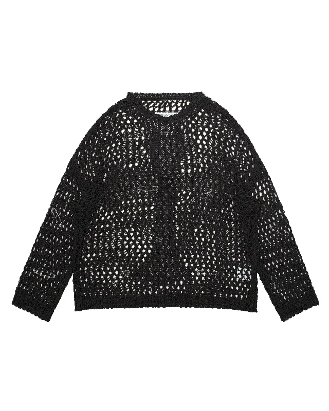 Exclusive Discount Black Cross Net Sweater