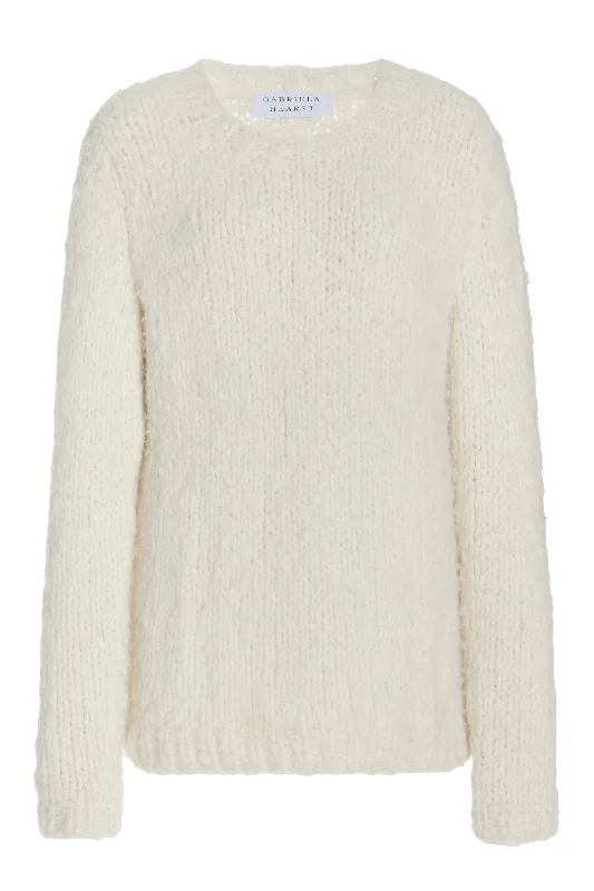 Hot Trends Lawrence Knit Sweater in Ivory Welfat Cashmere