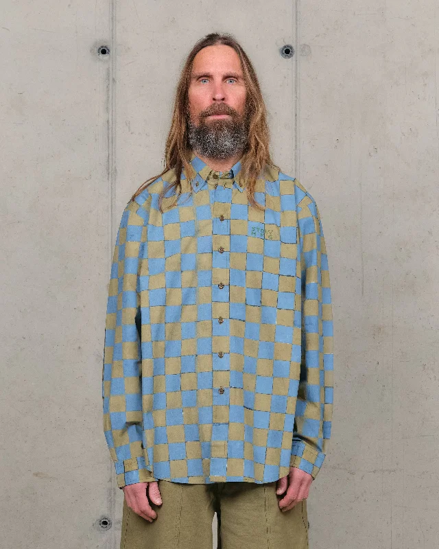 Vibrant Femme Fashion Office Shirt - Evergreen Checker