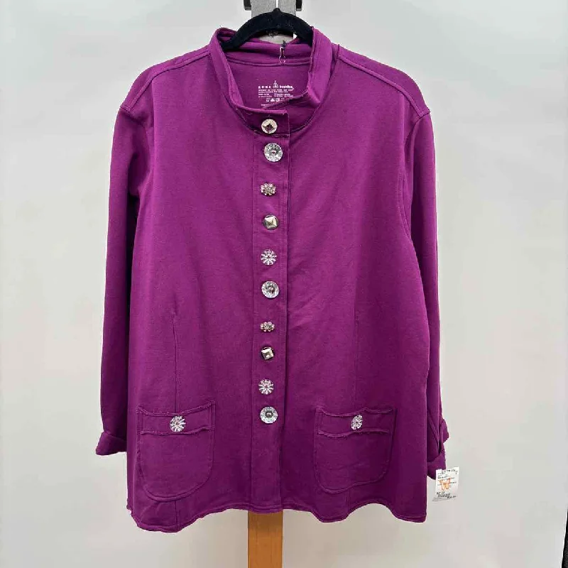 Refined Look Neon Buddha Women's Size 3X Purple Solid Jacket