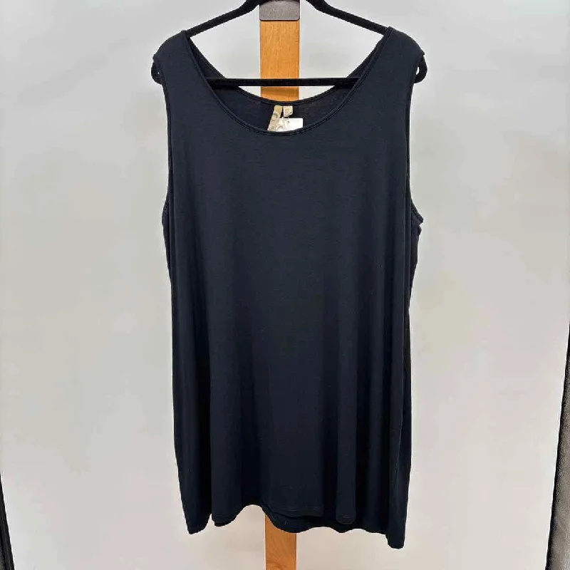 Luxury Style Comfy U.S.A. Women's Size 3X Black Solid Tunic