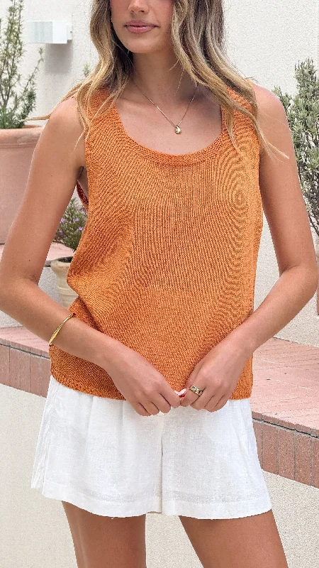 Day To Night Styles Lenny Knit Top - Orange
