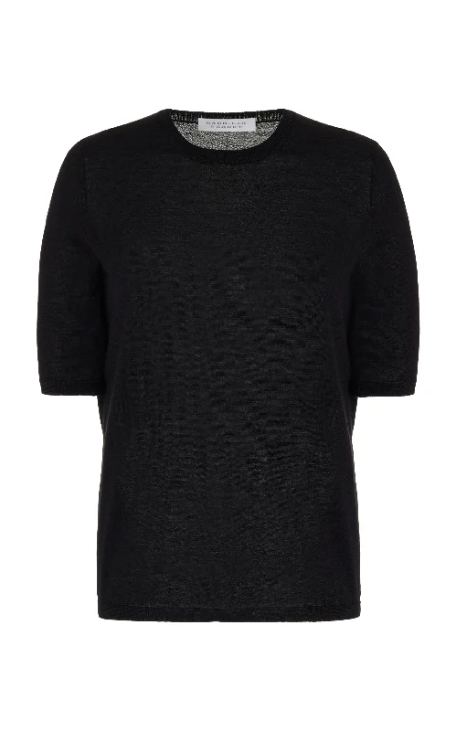 Comfortable Clothes Brunner Knit T-Shirt in Black Cashmere Silk