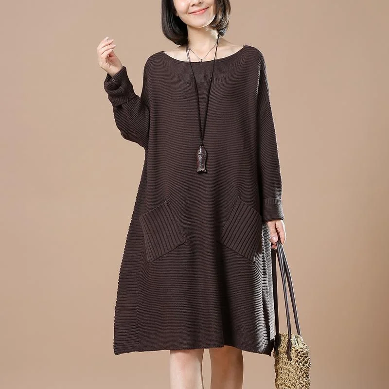 Odd Size Clearance Sale Chocolate oversized sweaters women winter dresses