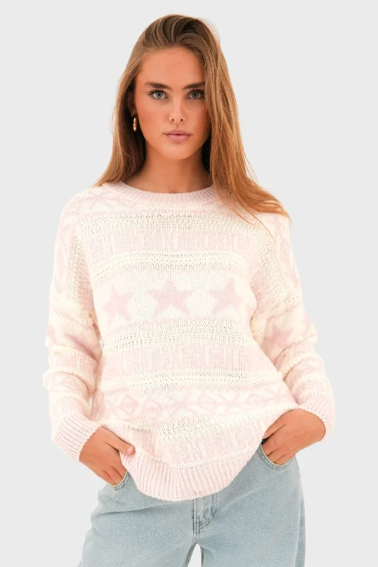 Style Versatile Women's Collection "Christmas" sweater light pink