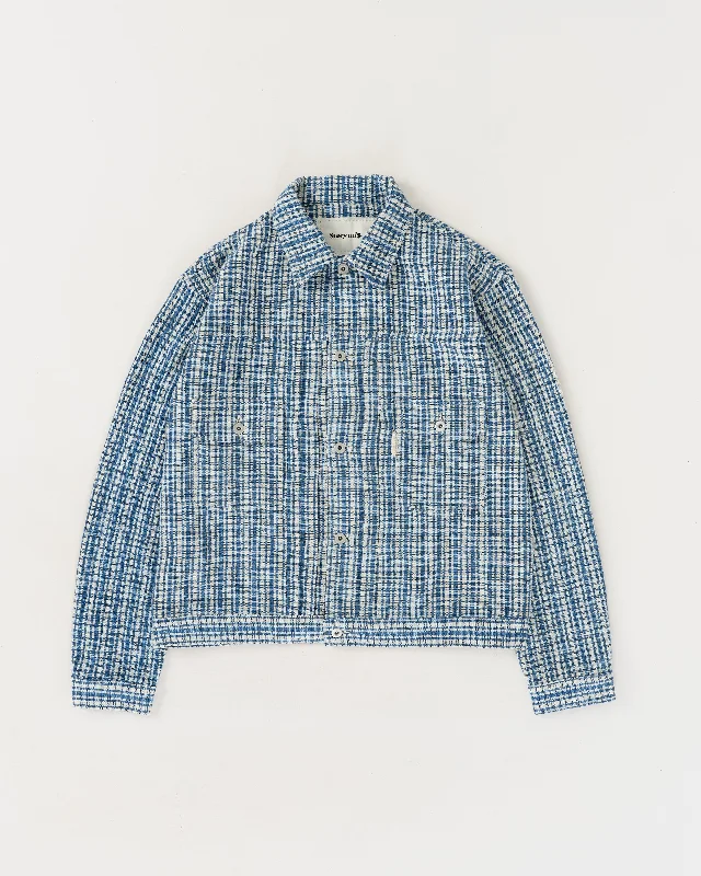 Sophisticated Cut Tuesday Jacket - Indigo Check Handloom