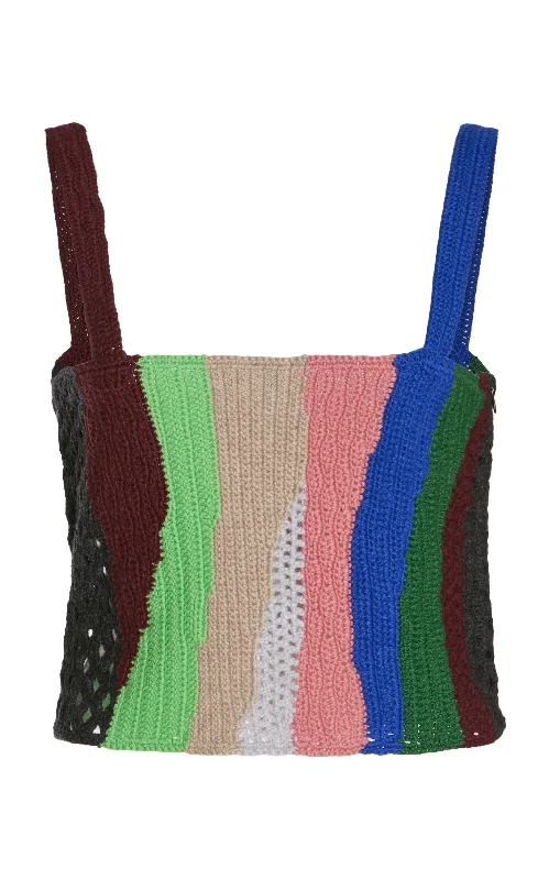 Fashion Forward Outfits Bora Crochet Crop Top in Multi Cashmere