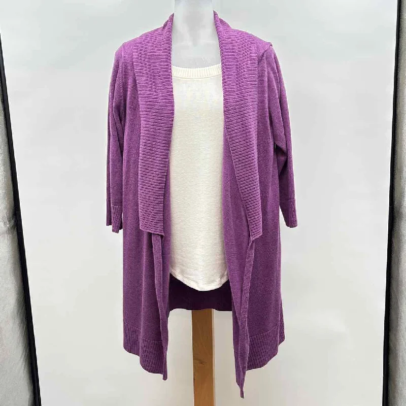 Flash Sale Fever Eileen Fisher Women's Size L Purple Solid Cardigan
