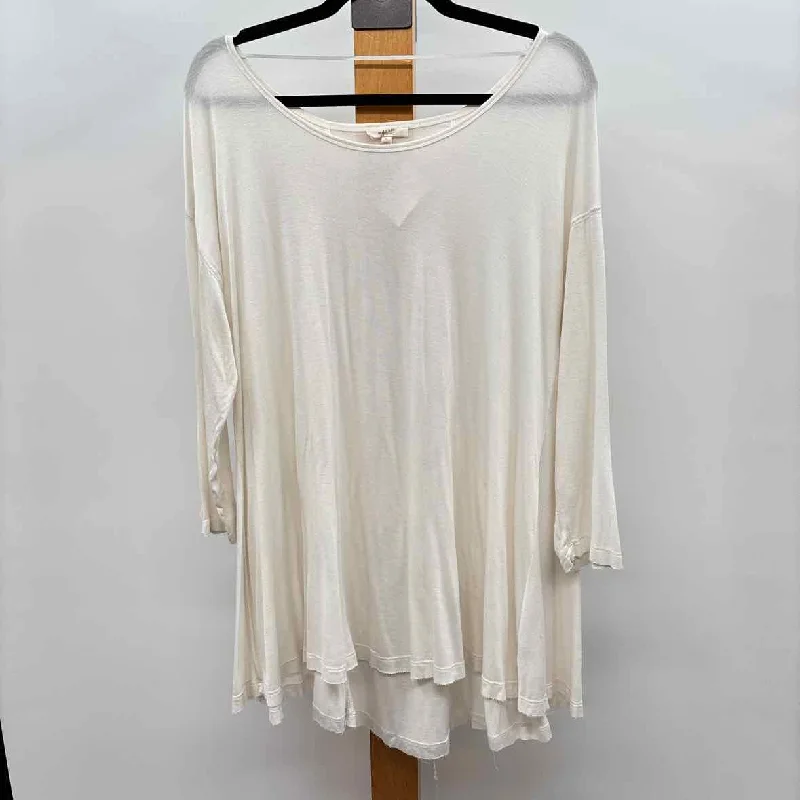 Athleisure Wear Promotion Mystree Women's Size L Ivory Solid Tunic