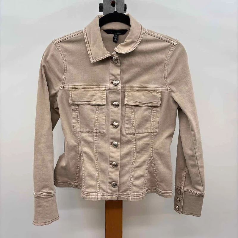 Minimalist Chic White House Black Market Women's Size XS Tan Solid Jacket