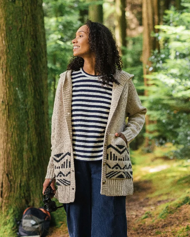 Snag Fabulous Fashion Bargains Snoozle Recycled Knitted Hooded Sweater - Oatmeal