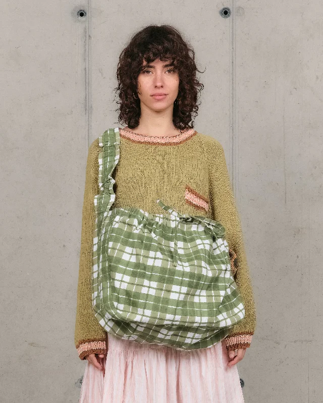 Dive Into Trendy Styles Large Drawstring Port-All - Olive Check