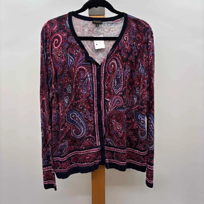 Fashion Sale Talbots Women's Size XL Red Paisley Cardigan