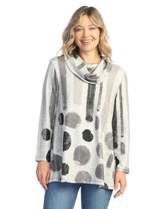Elegant Ensemble “Sandra” French Brushed Knit Mock Neck Tunic - FB4-1911