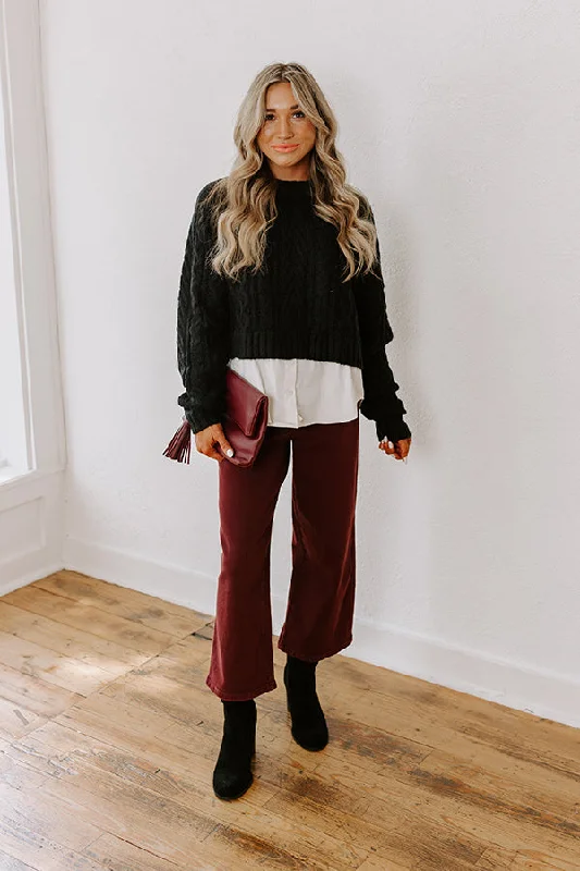 Daily Deals Refresh Your Wardrobe With Exclusive Discounts Thriving Weekend Cable Knit Sweater Top In Black