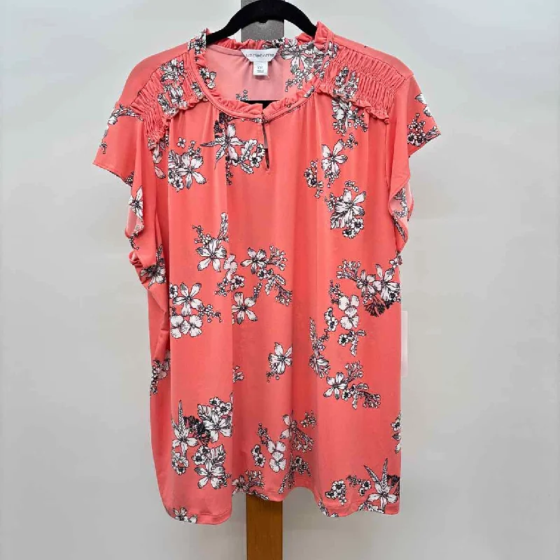 Limited - Time Bundle Liz Claiborne Women's Size XXL coral Floral Short Sleeve Shirt Limited - Time Bundle Liz Claiborne Women's Size XXL coral Floral Short Sleeve Shirt