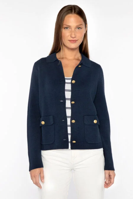 Eco Friendly Fashion Sale Kinross Cashmere Short Tailored Cardigan