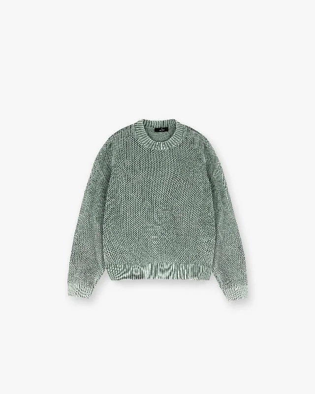 Quick Grab Deals Open Gauge Knit Sweater - Forest Green