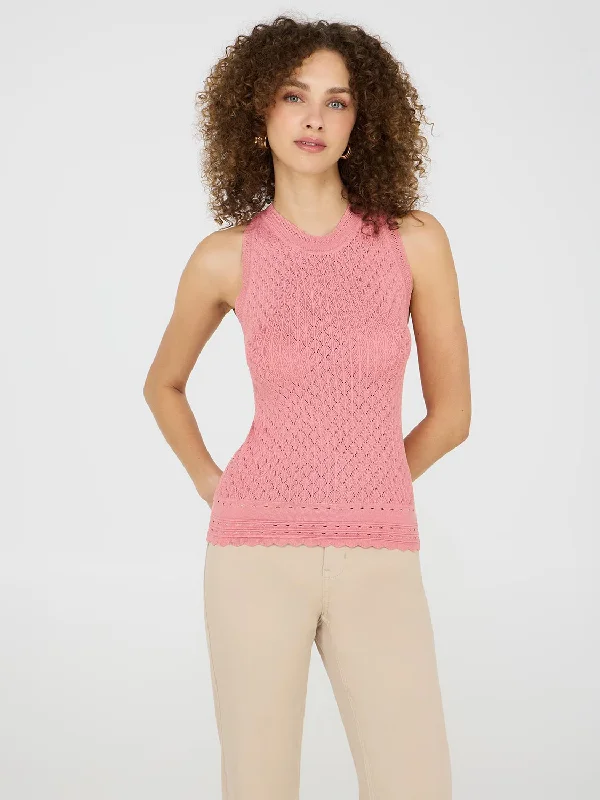 Crazy Price Slashing Pointelle Knit Tank Top