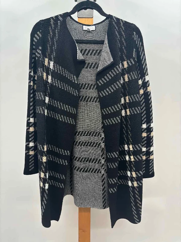 Stylish Looks Charter Club Women's Size M Black Plaid Cardigan