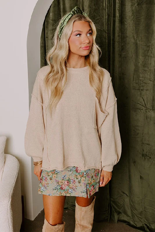 Unbeatable Prices Comfortable Women's Apparel Cappuccino Please Knit Sweater in Oatmeal