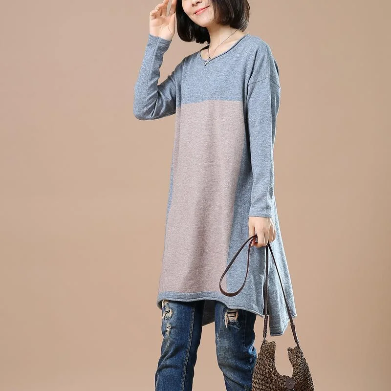 Casual Chic Gray long sweater plus size winter dresses
