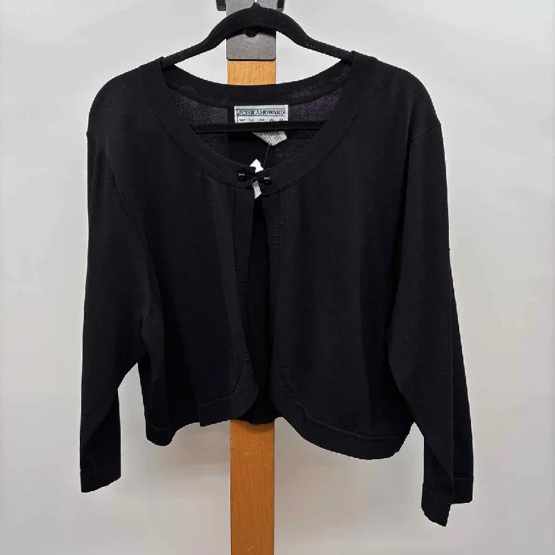 From Casual To Classy Jessica Howard Women's Size 3X Black Solid Cardigan