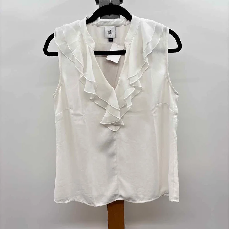 Effortless Sophistication CABI Women's Size S White Solid Sleeveless Shirt
