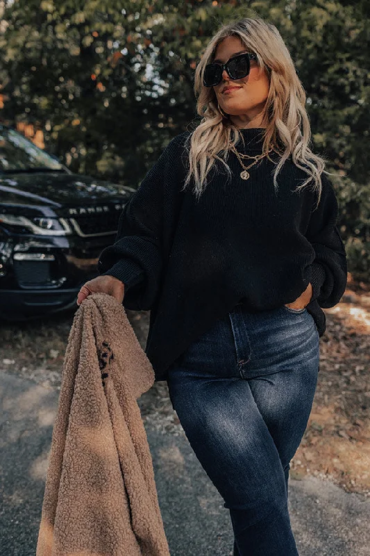 Women's Fashion Hotspots Women's Luxury Apparel Full Of Warmth Tunic Sweater In Black Curves