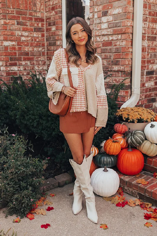Season Sale Women's Casual Garments Pumpkin Patch Promises Color Block Sweater