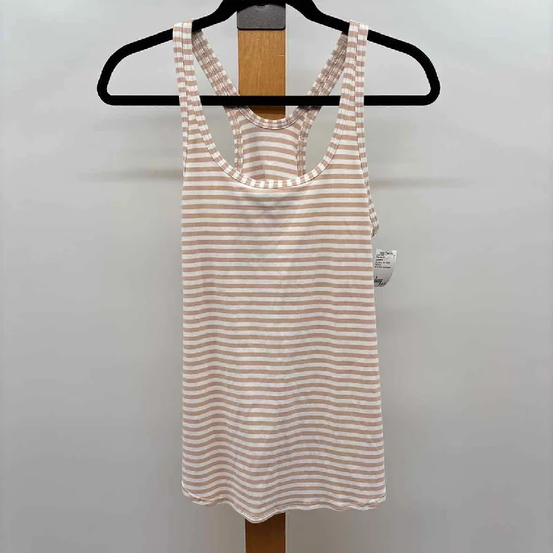 Unleash Your Style Lululemon Women's Size S Tan Stripe Sleeveless Shirt