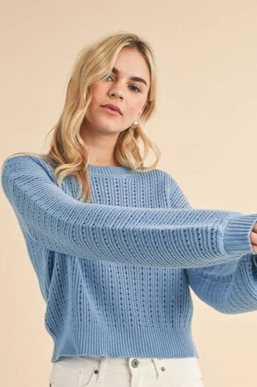 Floral Style Women's Fashion-Forward Apparel Selena Balloon Sleeve Sweater
