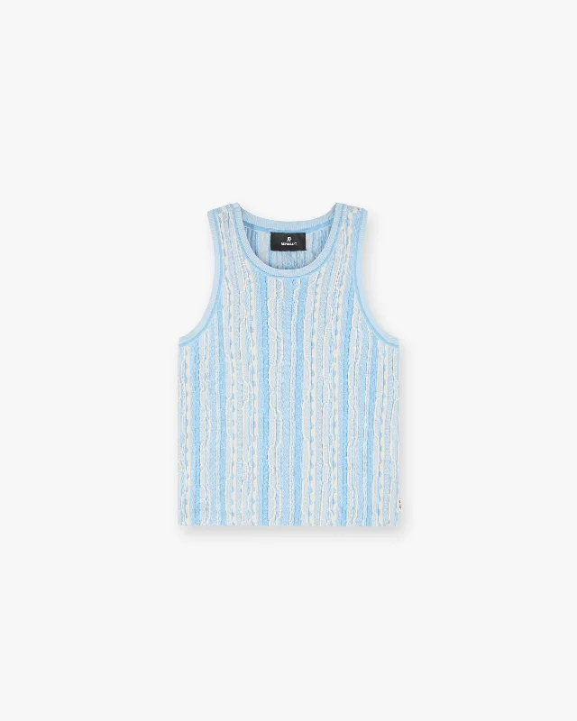 Last Chance Sale Mixed Knit Vest - Royal Blue
