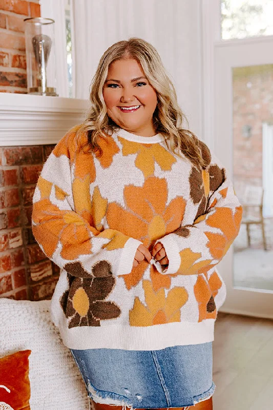 Special Offers Affordable Trendy Clothes For Women Falling For You Knit Floral Sweater Curves