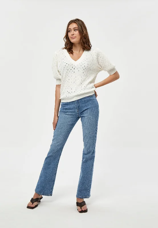Hot Styles PC1718 Rosalia Puff Sleeve Sweater - Cloud Dancer