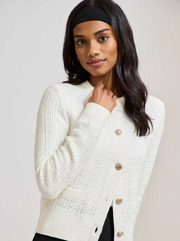 Limited Time Offer Tweed Button-Front Cardigan