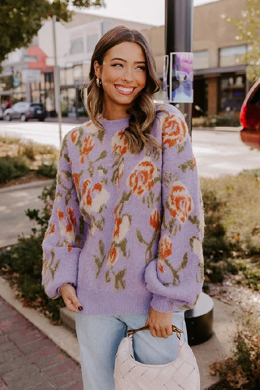End Of Month Blowout Women's Clothing For Special Occasions Simply Sweet Floral Knit Sweater