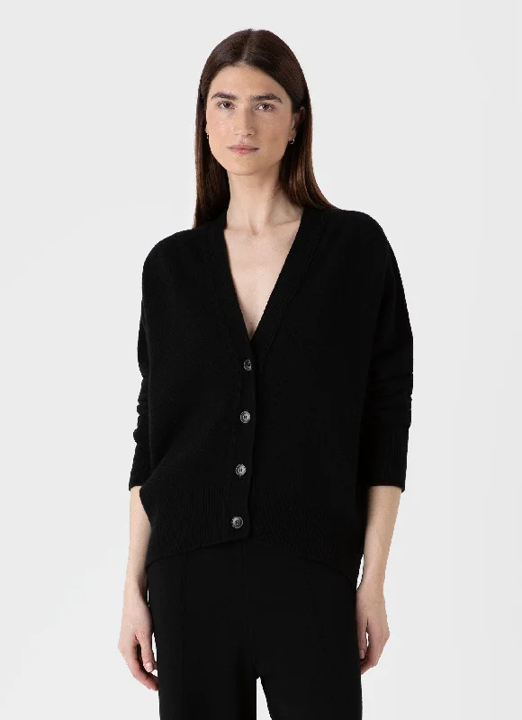 Summer Deals Women's Lambswool Cardigan in Black