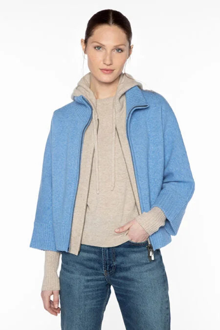 Special Offers, Don't Miss Kinross Cashmere Doubleknit Short Zip Mock Cardigan