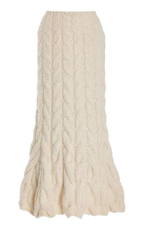 Unbeatable Prices Sienna Knit Maxi Skirt in Ivory Welfat Cashmere
